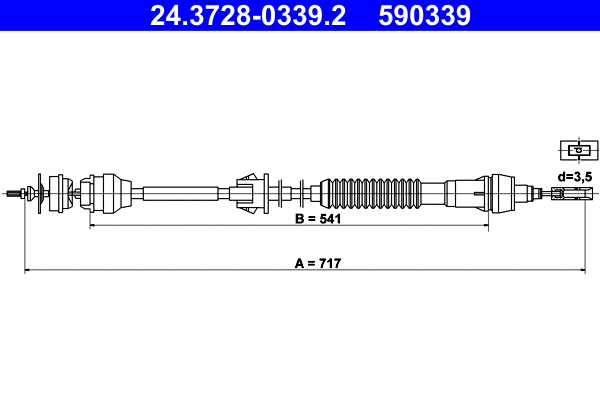 Cable Pull, clutch control (24.3728-0339.2)
