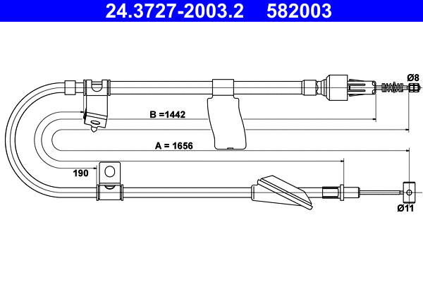 Cable Pull, parking brake (24.3727-2003.2)