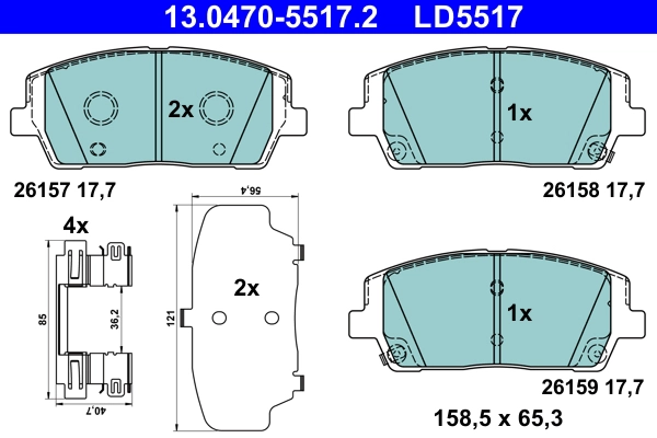 Brake Pad Set, disc brake (13.0470-5517.2)