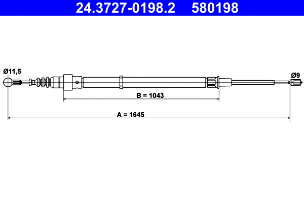 Cable Pull, parking brake (24.3727-0198.2)