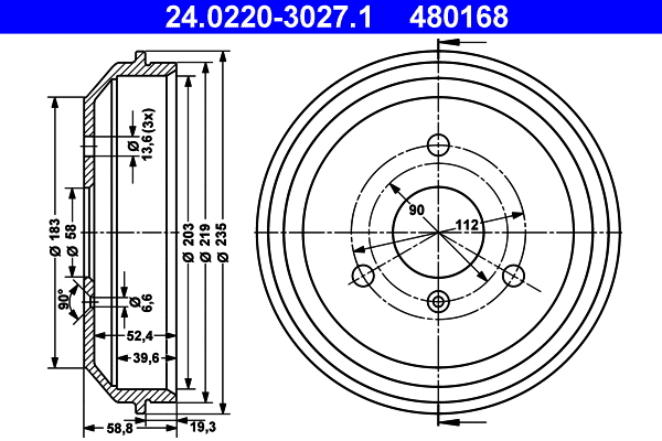 Brake Drum (24.0220-3027.1)