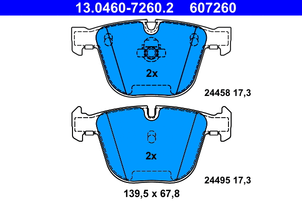 Brake Pad Set, disc brake (13.0460-7260.2)