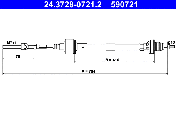 Cable Pull, clutch control (24.3728-0721.2)