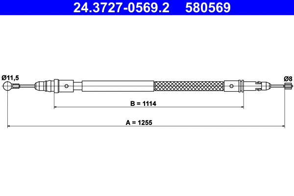 Cable Pull, parking brake (24.3727-0569.2)
