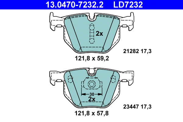 Brake Pad Set, disc brake (13.0470-7232.2)