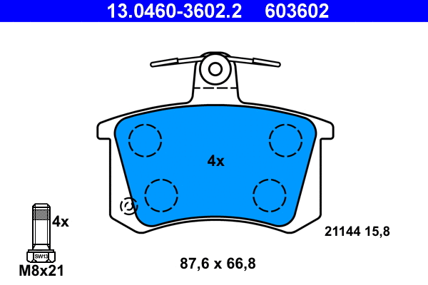 Brake Pad Set, disc brake (13.0460-3602.2)