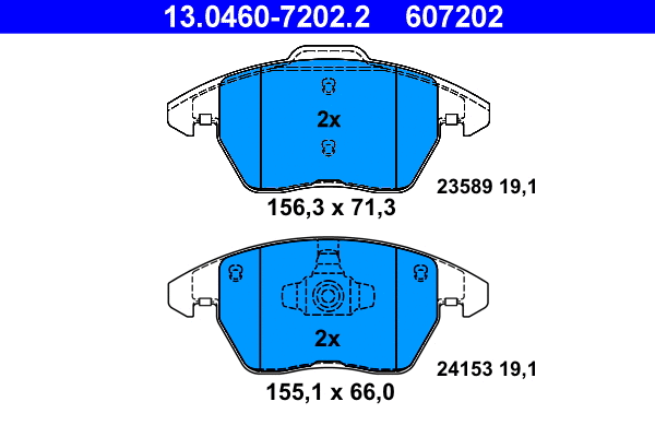 Brake Pad Set, disc brake (13.0460-7202.2)