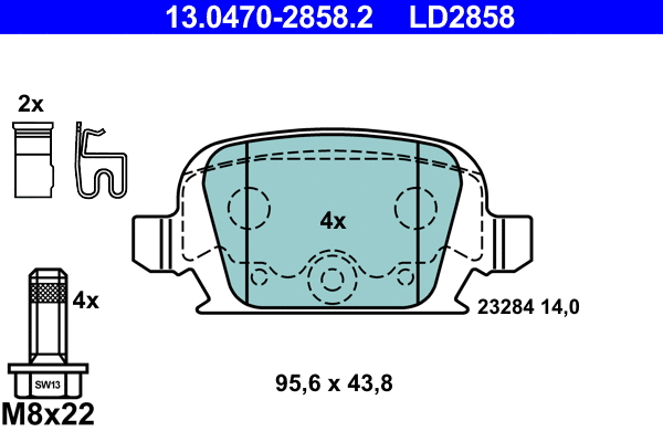 Brake Pad Set, disc brake (13.0470-2858.2)