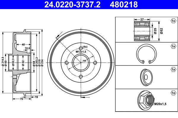 Brake Drum (24.0220-3737.2)