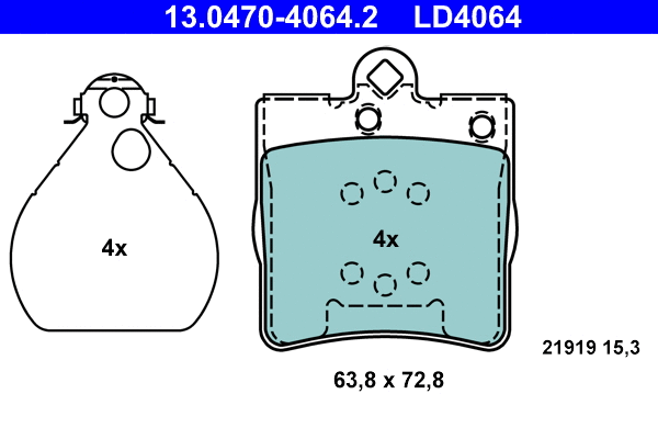 Brake Pad Set, disc brake (13.0470-4064.2)