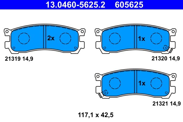 Brake Pad Set, disc brake (13.0460-5625.2)