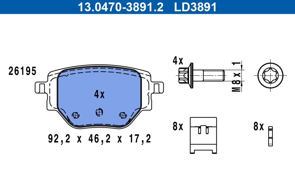 Brake Pad Set, disc brake (13.0470-3891.2)