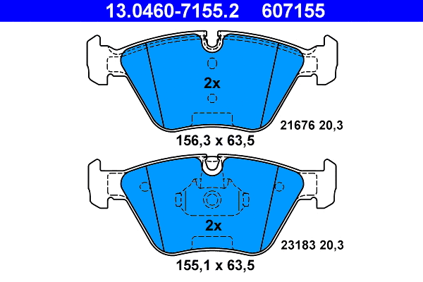 Brake Pad Set, disc brake (13.0460-7155.2)