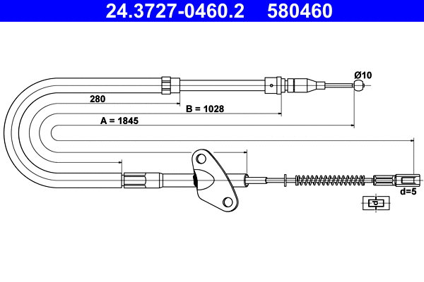 Cable Pull, parking brake (24.3727-0460.2)
