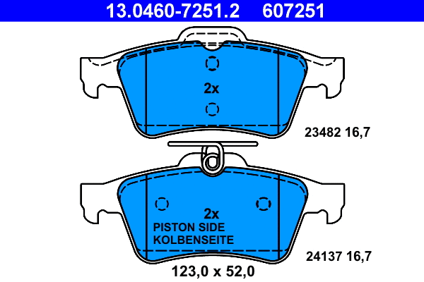Brake Pad Set, disc brake (13.0460-7251.2)