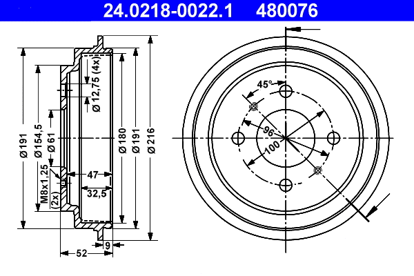 Brake Drum (24.0218-0022.1)