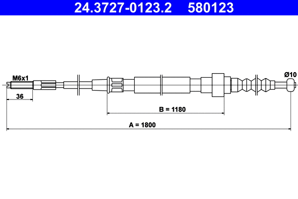 Cable Pull, parking brake (24.3727-0123.2)