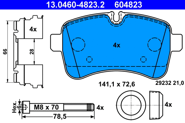Brake Pad Set, disc brake (13.0460-4823.2)