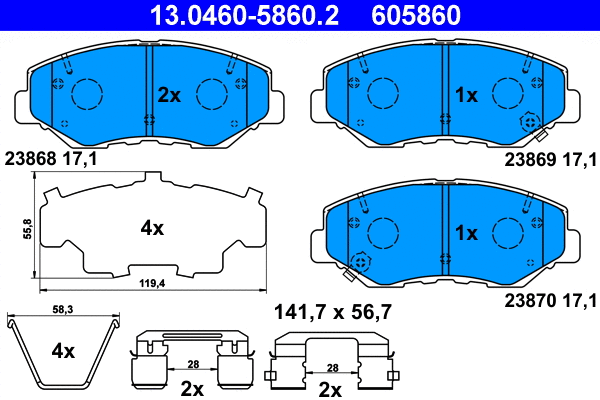 Brake Pad Set, disc brake (13.0460-5860.2)
