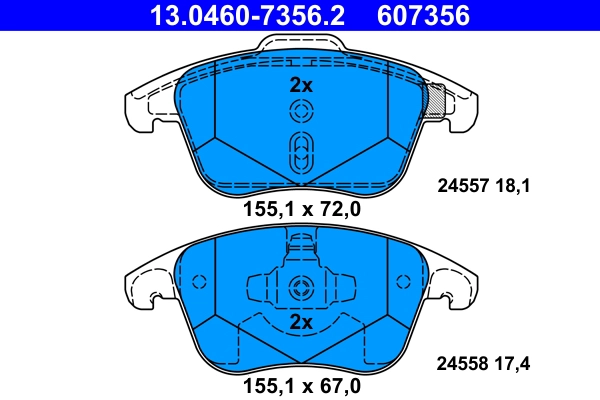 Brake Pad Set, disc brake (13.0460-7356.2)