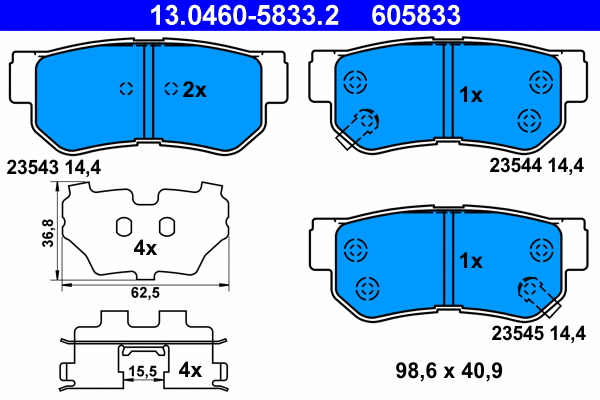 Brake Pad Set, disc brake (13.0460-5833.2)