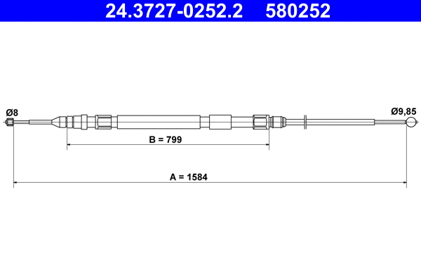 Cable Pull, parking brake (24.3727-0252.2)