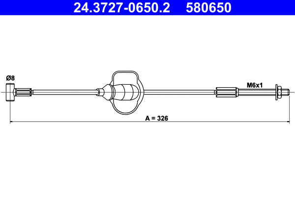 Cable Pull, parking brake (24.3727-0650.2)