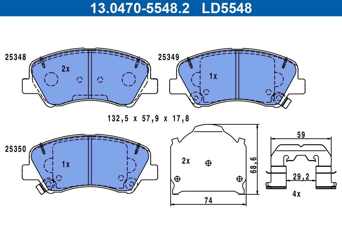 Brake Pad Set, disc brake (13.0470-5548.2)