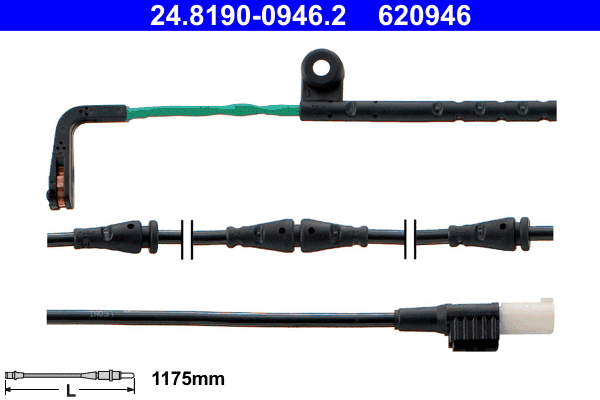 Warning Contact, brake pad wear (24.8190-0946.2)