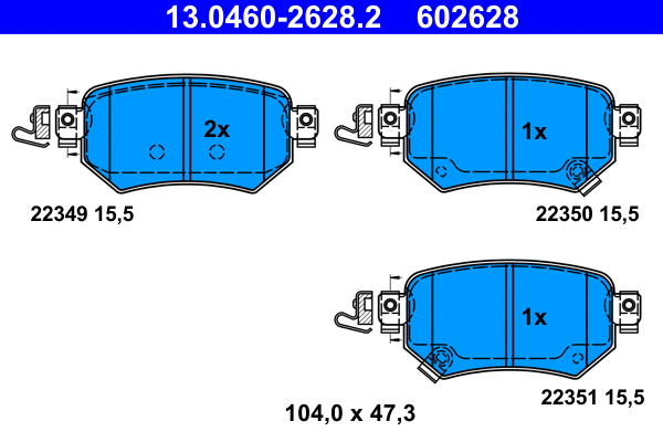 Brake Pad Set, disc brake (13.0460-2628.2)