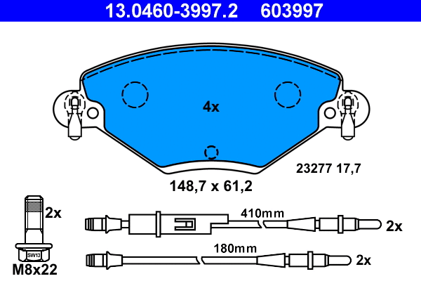 Brake Pad Set, disc brake (13.0460-3997.2)