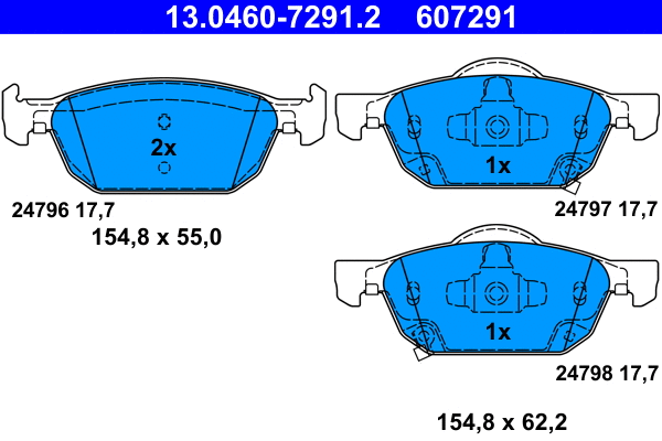 Brake Pad Set, disc brake (13.0460-7291.2)