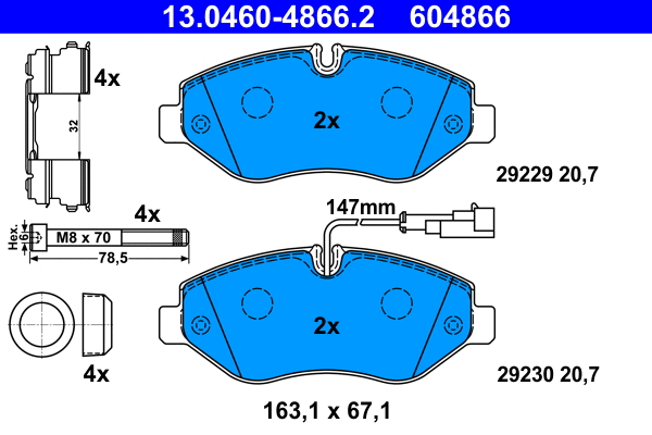 Brake Pad Set, disc brake (13.0460-4866.2)