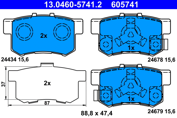 Brake Pad Set, disc brake (13.0460-5741.2)