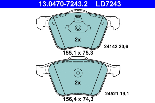 Brake Pad Set, disc brake (13.0470-7243.2)