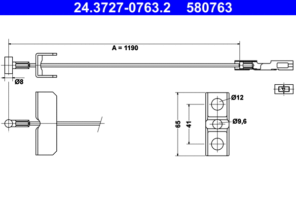 Cable Pull, parking brake (24.3727-0763.2)
