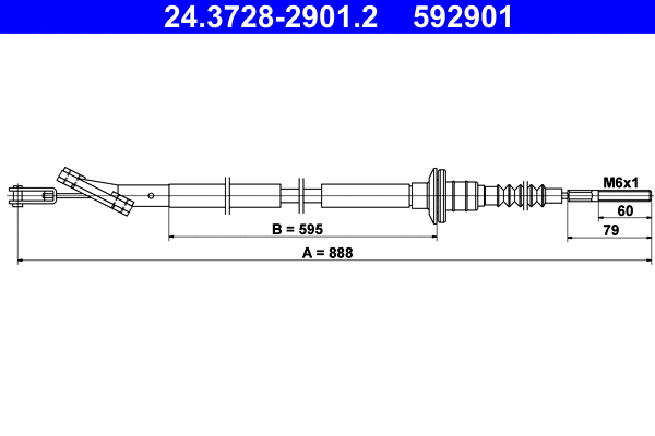 Cable Pull, clutch control (24.3728-2901.2)