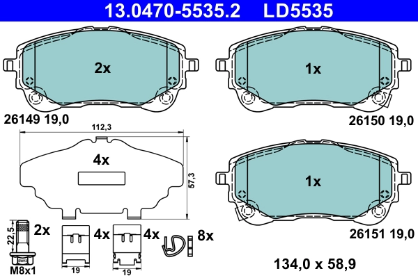 Brake Pad Set, disc brake (13.0470-5535.2)