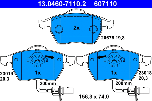 Brake Pad Set, disc brake (13.0460-7110.2)