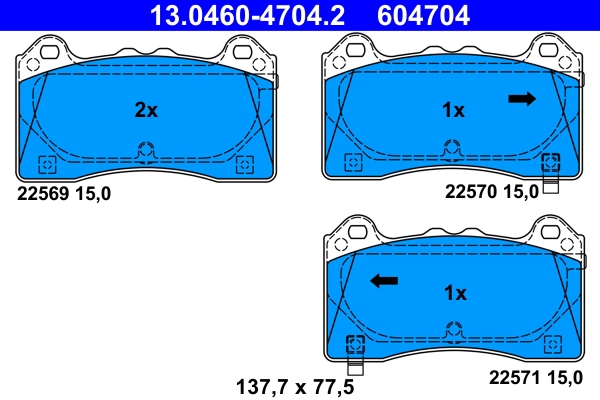 Brake Pad Set, disc brake (13.0460-4704.2)