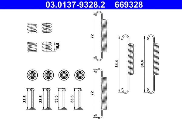Accessory Kit, parking brake shoes (03.0137-9328.2)