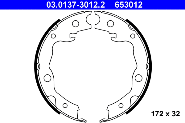 Brake Shoe Set, parking brake (03.0137-3012.2)