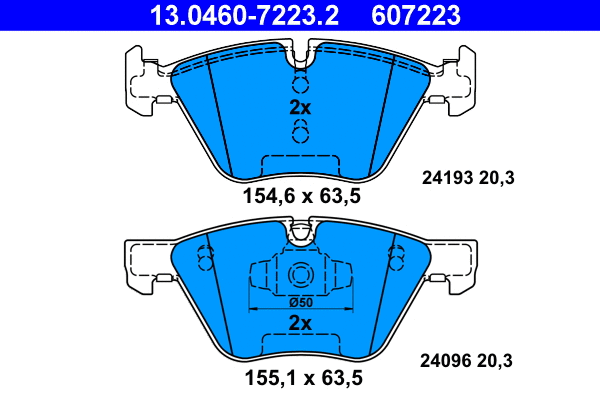 Brake Pad Set, disc brake (13.0460-7223.2)