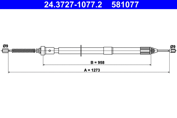 Cable Pull, parking brake (24.3727-1077.2)