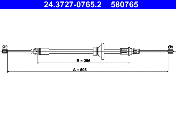 Cable Pull, parking brake (24.3727-0765.2)
