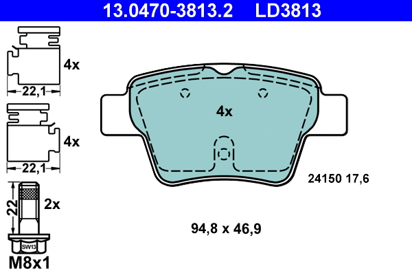 Brake Pad Set, disc brake (13.0470-3813.2)