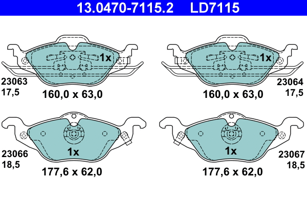 Brake Pad Set, disc brake (13.0470-7115.2)