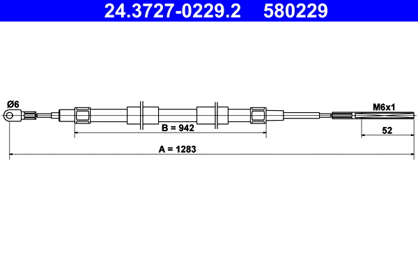 Cable Pull, parking brake (24.3727-0229.2)
