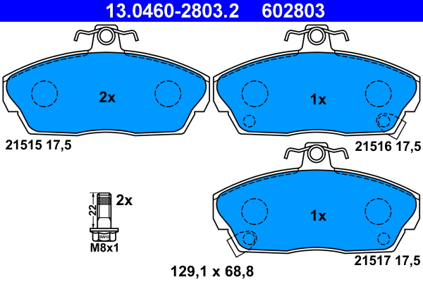 Brake Pad Set, disc brake (13.0460-2803.2)