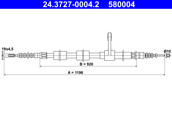 Cable Pull, parking brake (24.3727-0004.2)